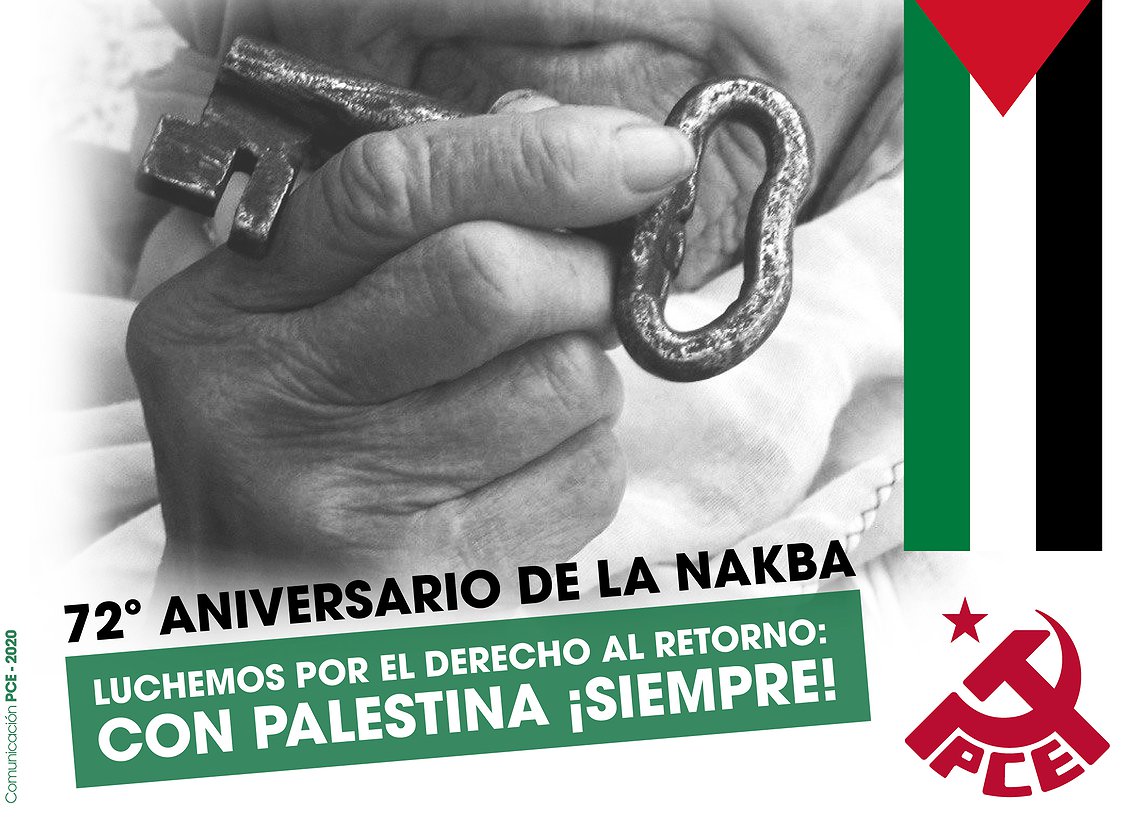 En el 72º aniversario de la Nakba, luchemos por el derecho al retorno: con Palestina ¡siempre!